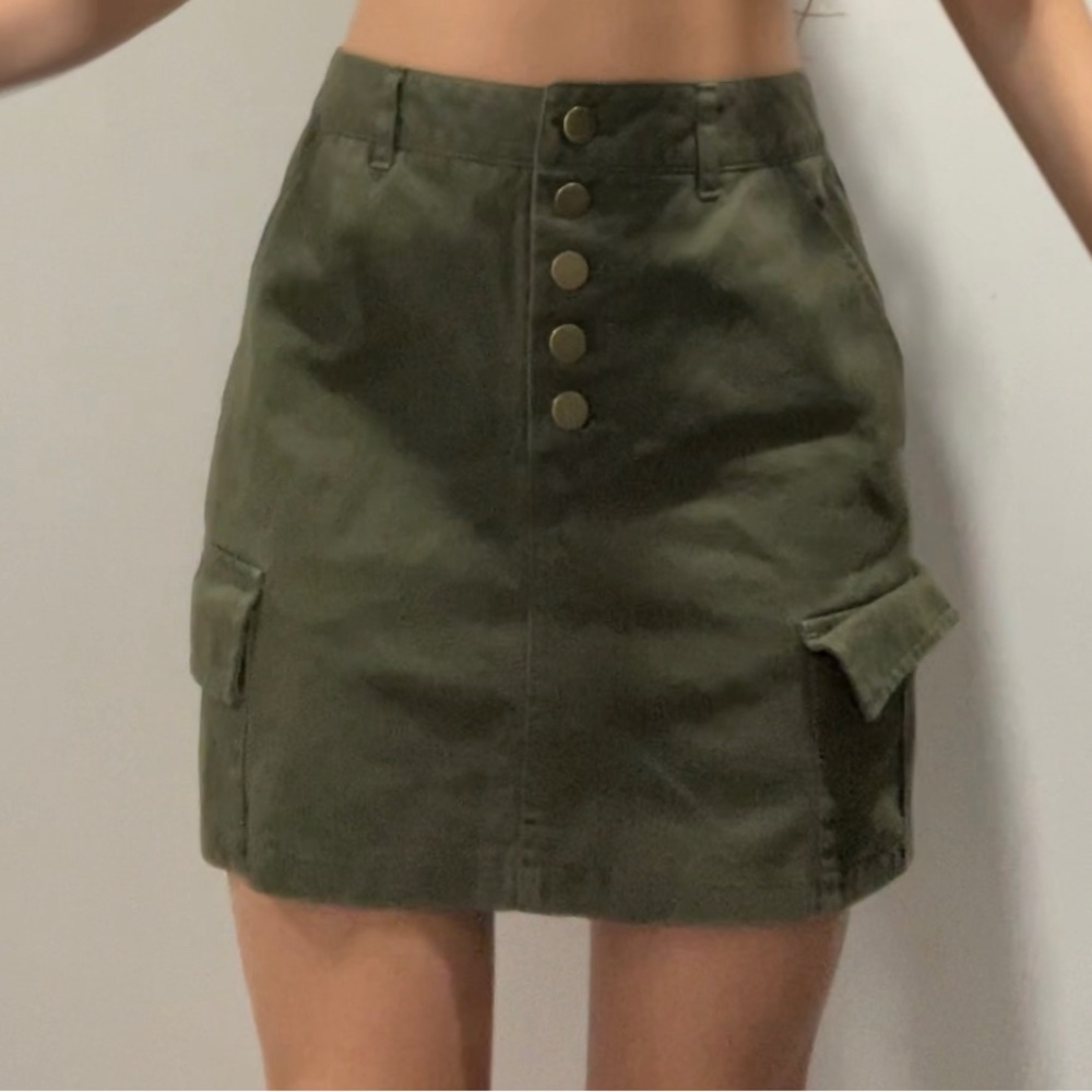Forever 21 Jean Skirt Navy Green Size Small